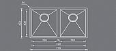 Νεροχύτης Ανοξείδωτος SANITEC 77x45 2Β - Σατινέ  : 1